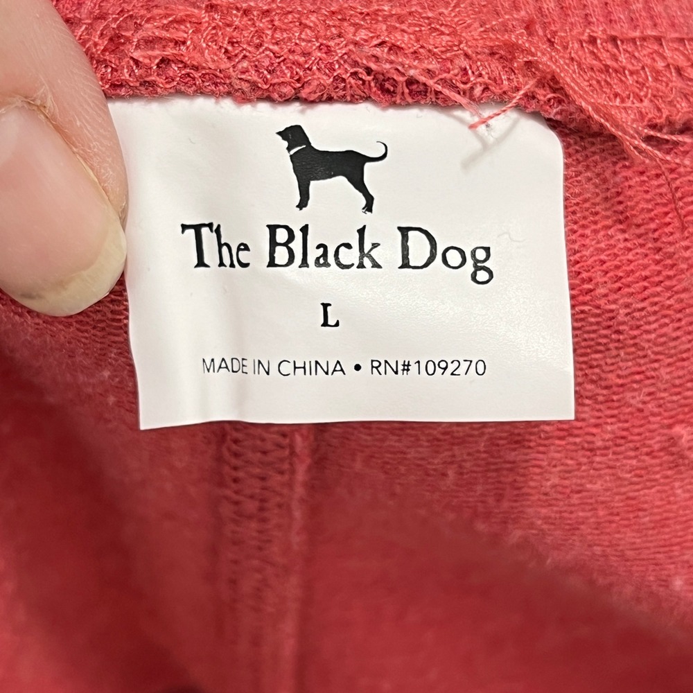 The Black Dog Jogger Sweatpants Women L Red Drawstring Fleece Casual Lounge Cozy - Picture 2 of 14